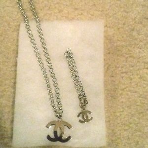 Silver Chanel Bracelet and Necklace